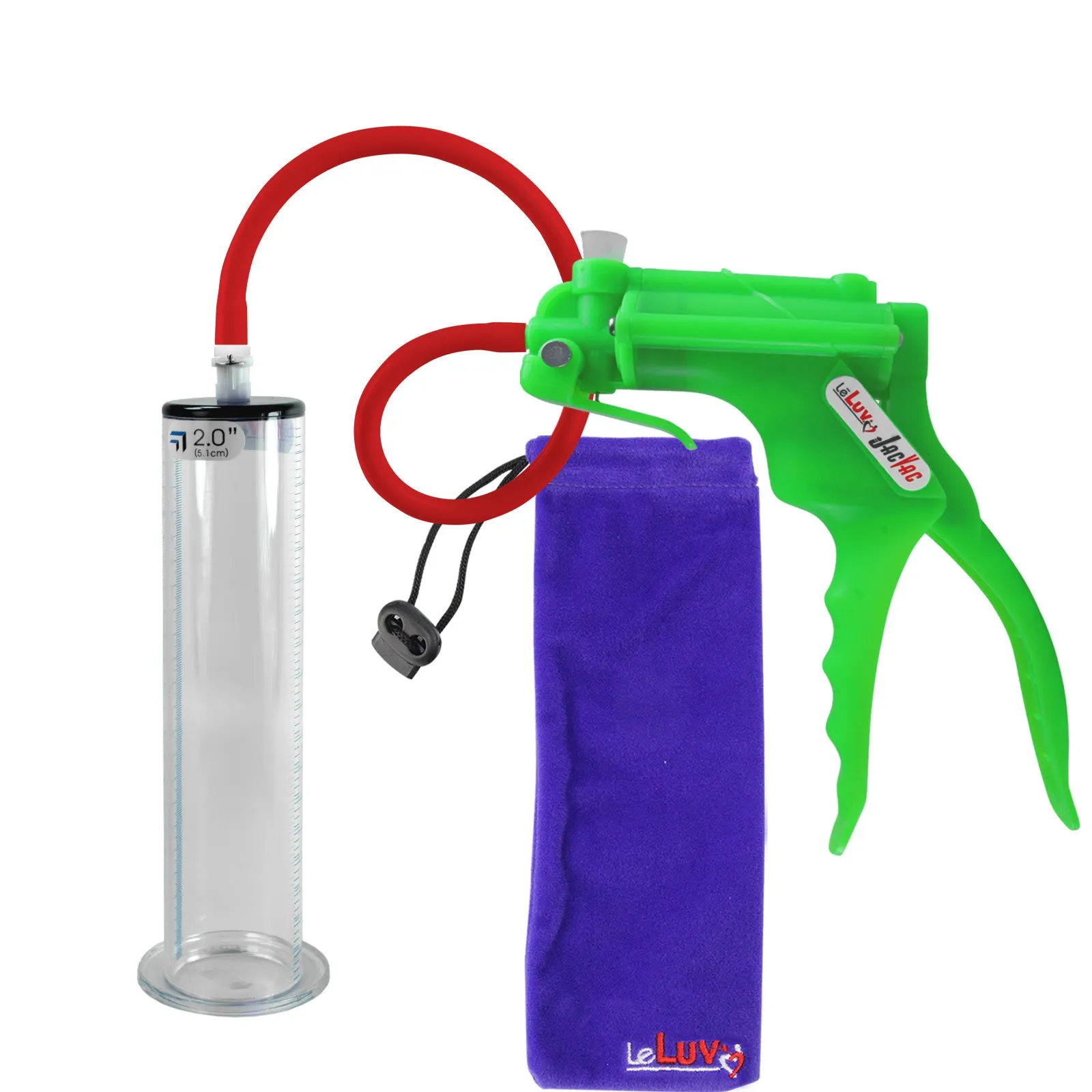 LeLuv JacVac Penis Pump with Swivel Gauge Options - Choose Wide Flange Cylinder