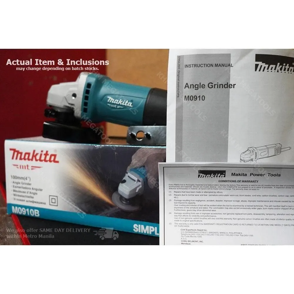 Makita MT M0910B Angle Grinder (4") 100mm 540W (Damaged Box)