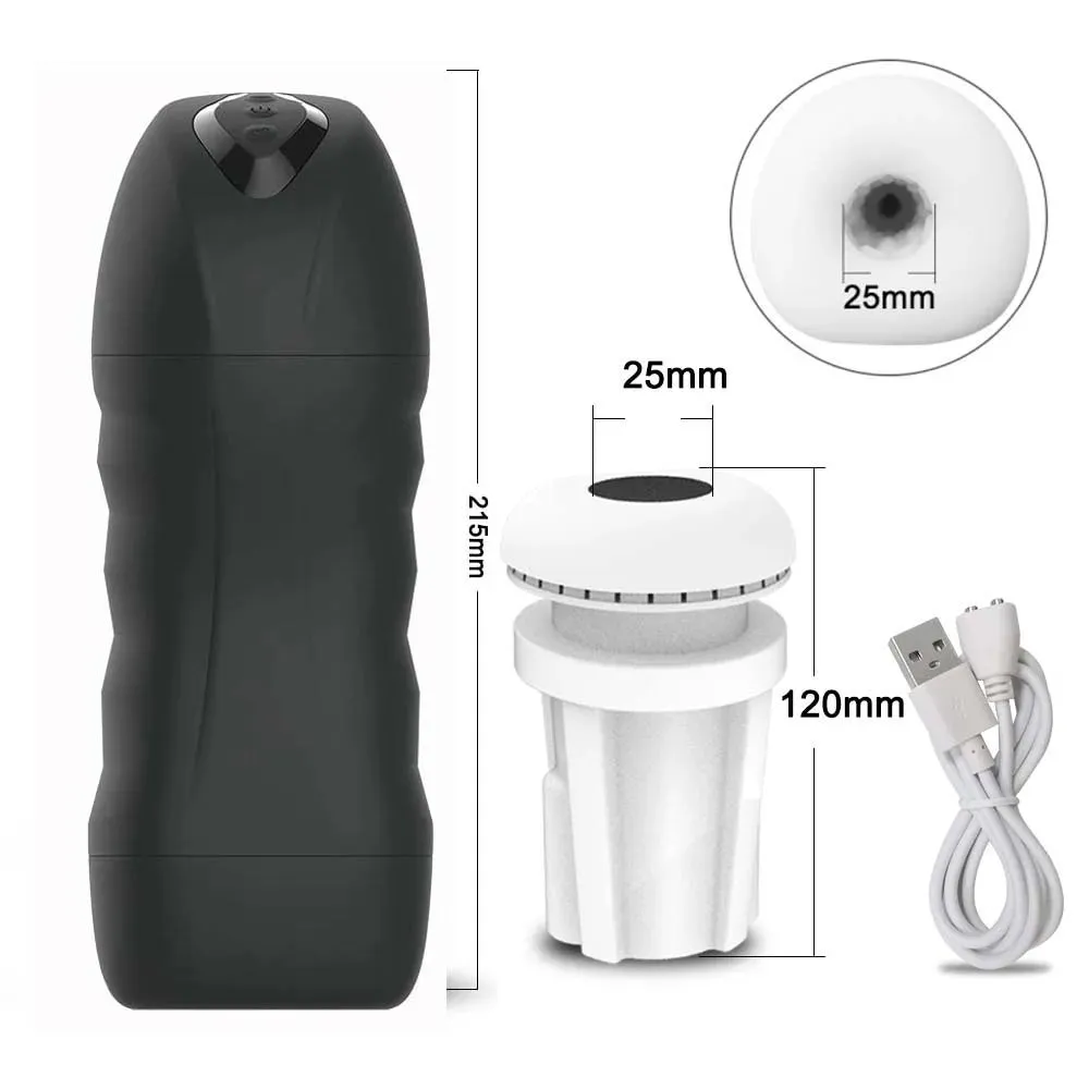 Male Masturbator Cup Flashlight with Suction and Vibration