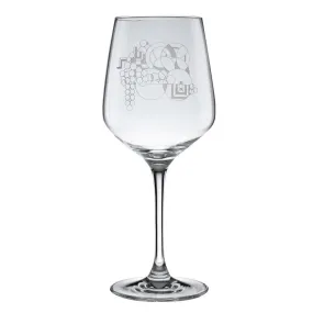 May Basket Etched Wine Glass