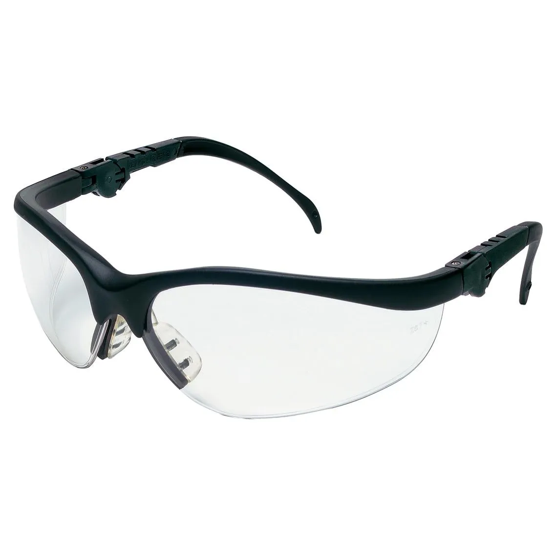 MCR Safety Klondike KD3 Safety Glasses - Black Frame - Clear Anti-Fog Lens - KD310AF