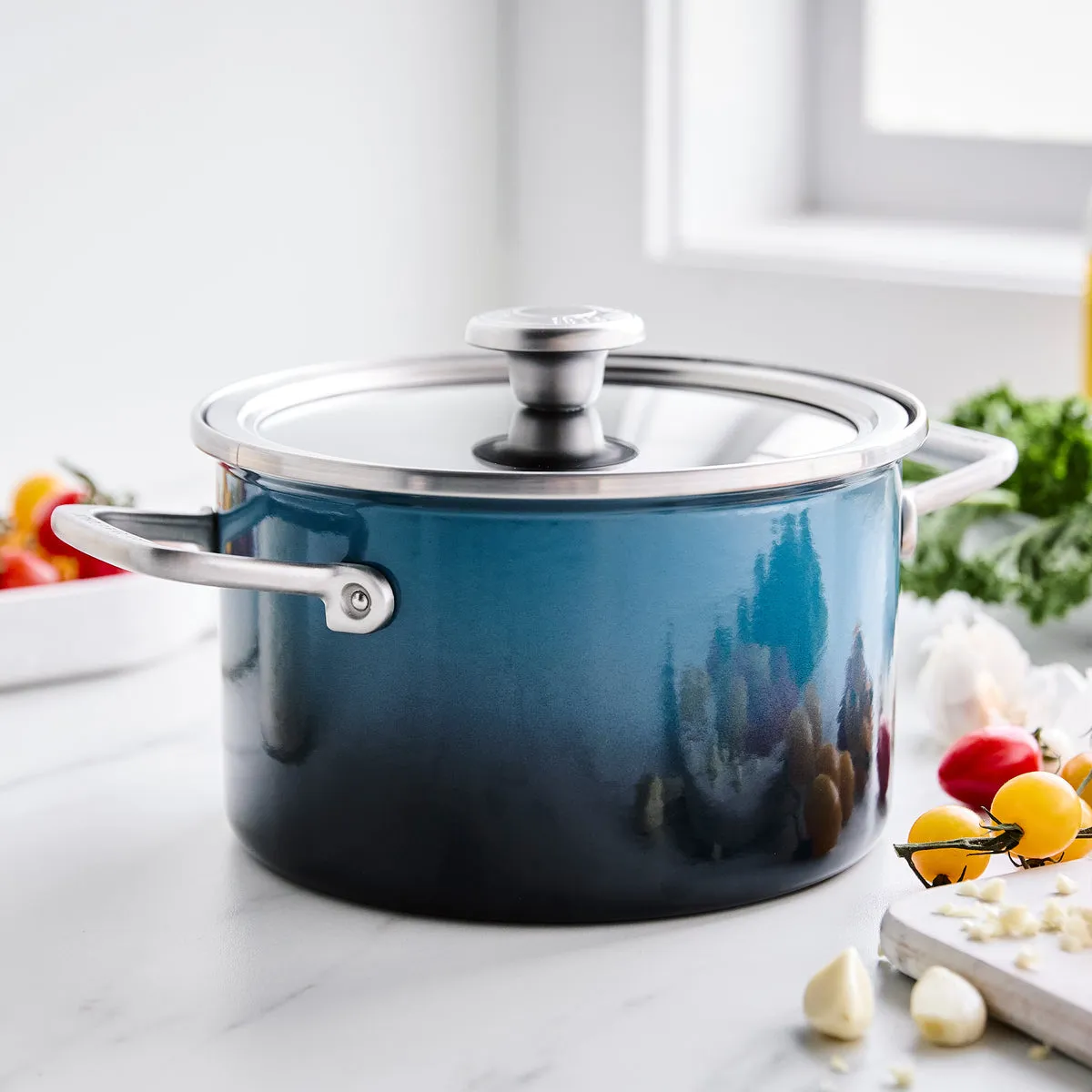 Merten & Storck Steel Core Enameled 4-Quart Stockpot with Lid | Aegean Teal