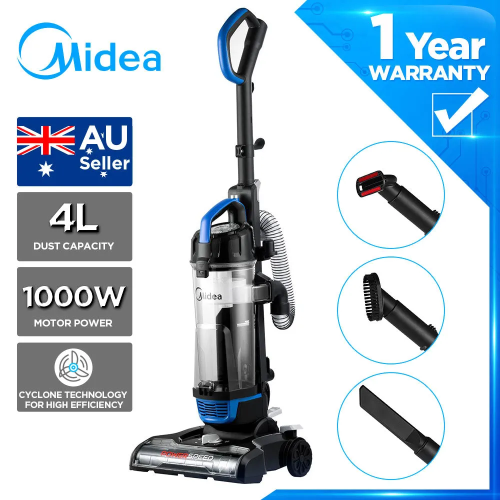 Midea 4L 1000W UPRIGHT VACUUM CLEANER Washable filter Detachable hand 5 Speeds VUS34AE2D