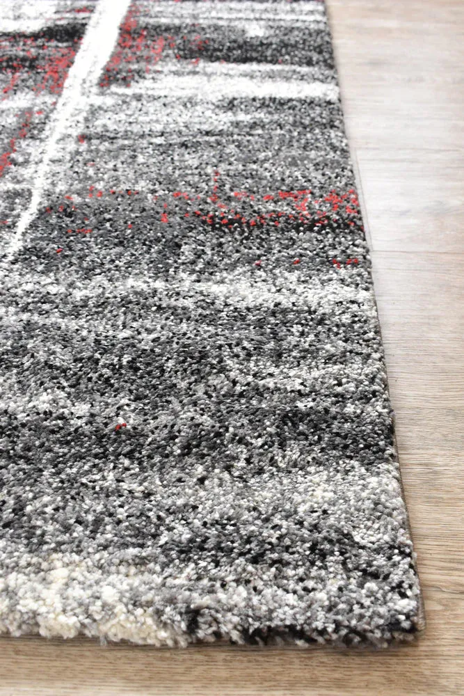 Millard 347 Light Grey Red Rug by Austex