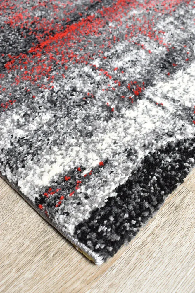 Millard 347 Light Grey Red Rug by Austex