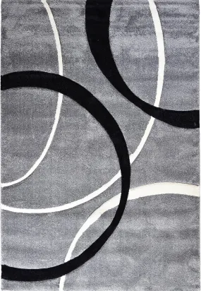 Millard 798 Light Grey Black Rug by Austex