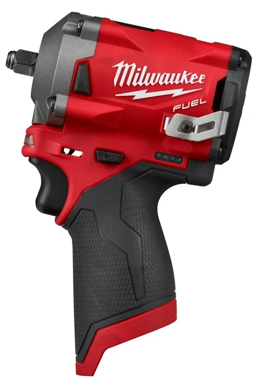 Milwaukee M12 FUEL Series 2554-20 Stubby Impact Wrench, Tool Only, 12 V, 3/8 in Drive, 0 to 3200 ipm :EA: QUANTITY: 1