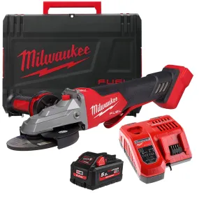 Milwaukee M18FSAGF125XPDB-0X 18V FUEL Brushless 125mm Angle Grinder with 1 x 5.5Ah Battery Charger & Case