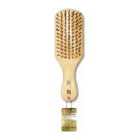 NATURAL BOAR BRISTLE CLUB WOODEN BRUSH