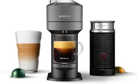 Nespresso Vertuo Next Coffee & Espresso Machine by De'Longhi, Dark Grey w/Aeroccino Milk Frother, One Touch Brew, Single-Serve Coffee & Espresso Maker