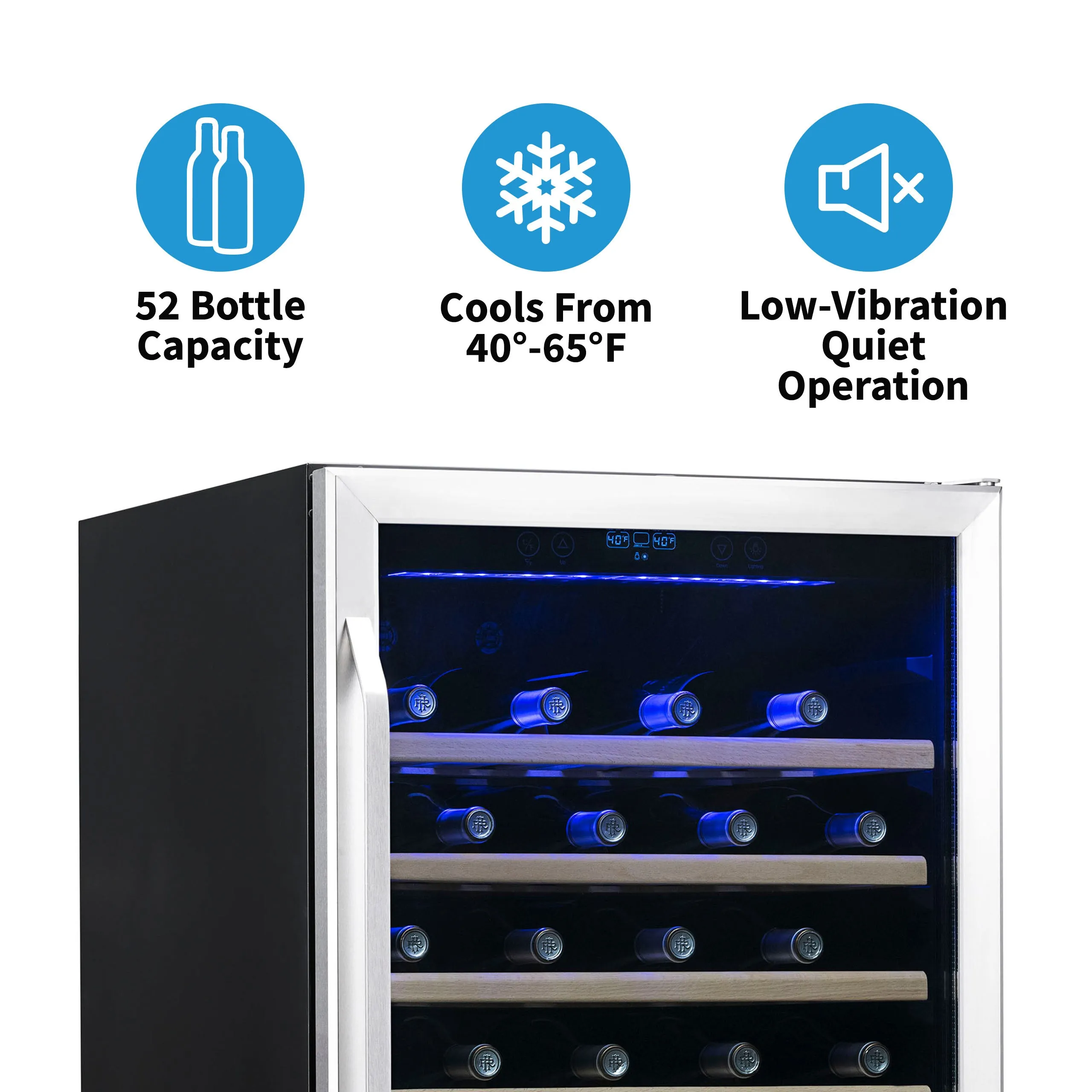 Newair® 52-Bottle 24" Stainless Steel Built-In Wine Fridge