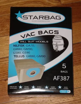 Nilfisk GA70, GS80, GS90, GM90 Vacuum Cleaner Bags - Part # AF387