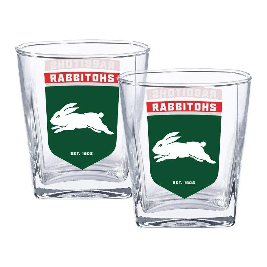 NRL Spirit Glass Set - South Sydney Rabbitohs - 250ml Cup - Set Of Two