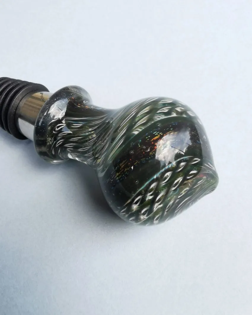 Nuria Dichroic Handblown Glass Wine Stopper | 1 x 6 inches