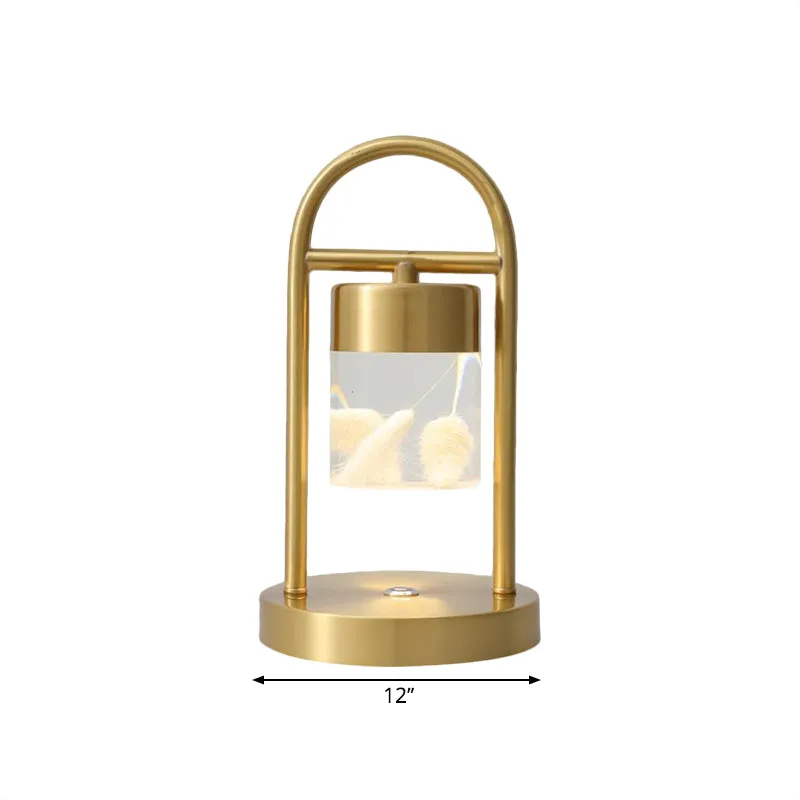 Nusakan - Simplicity Clear Glass LED Desk Light with U-Shaped Metal Frame - Gold