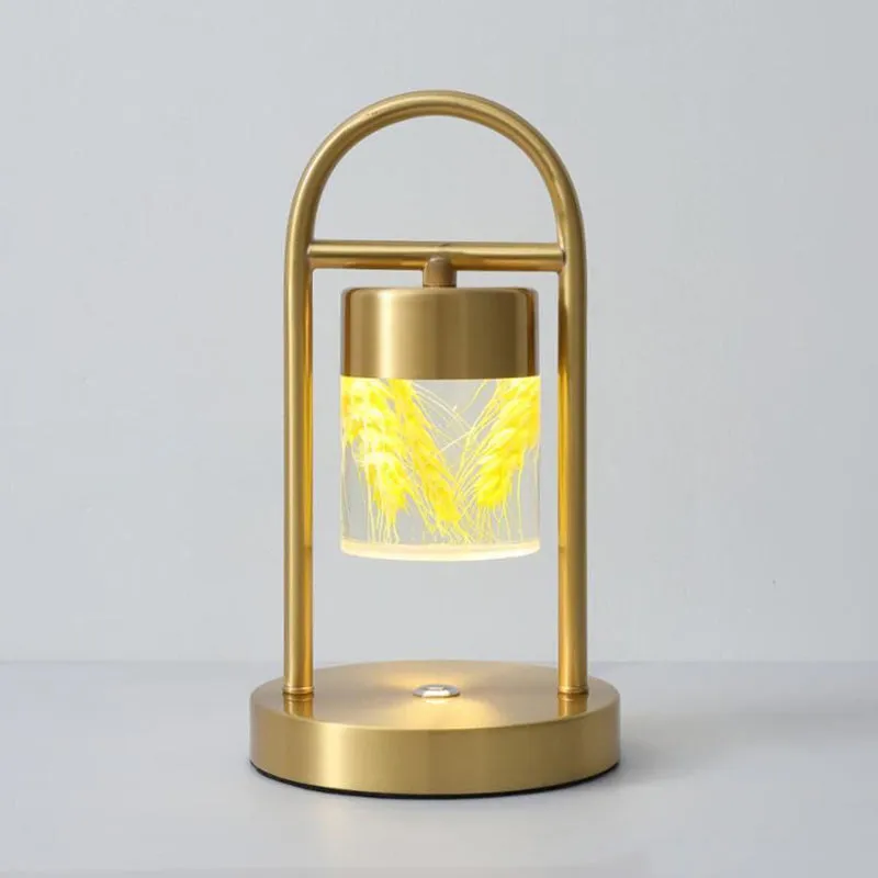 Nusakan - Simplicity Clear Glass LED Desk Light with U-Shaped Metal Frame - Gold