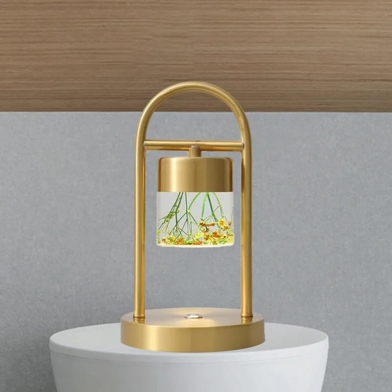 Nusakan - Simplicity Clear Glass LED Desk Light with U-Shaped Metal Frame - Gold