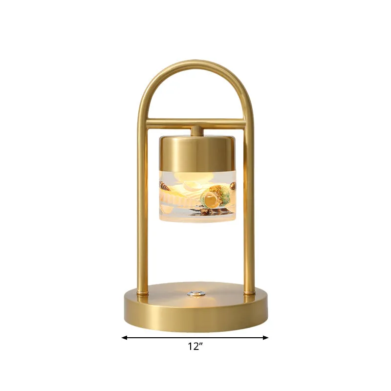 Nusakan - Simplicity Clear Glass LED Desk Light with U-Shaped Metal Frame - Gold