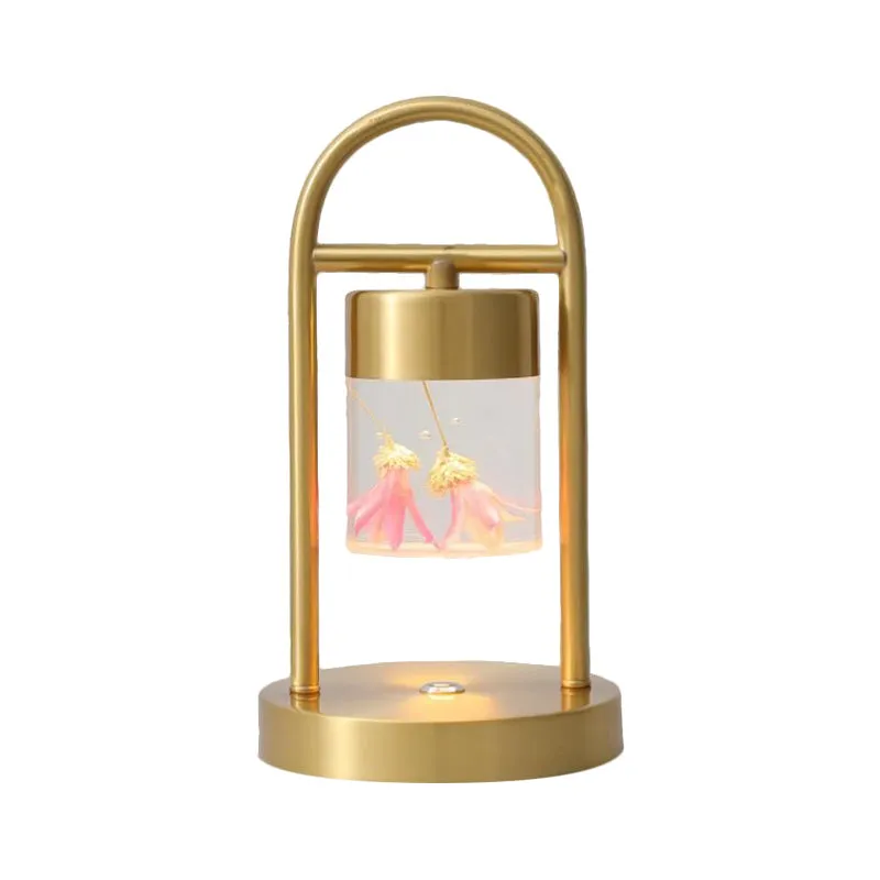 Nusakan - Simplicity Clear Glass LED Desk Light with U-Shaped Metal Frame - Gold