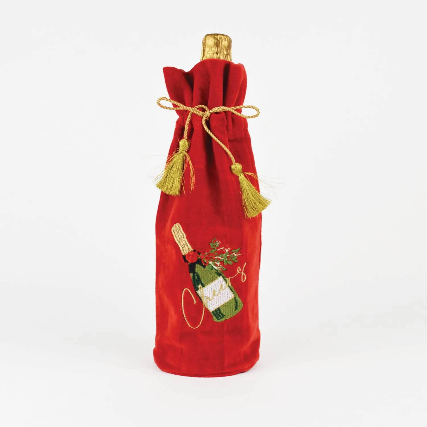 OAK Champagne Embroidered Red Wine Bag