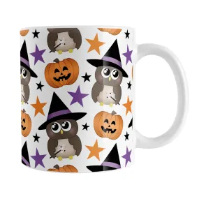 Owls Pumpkins and Stars Halloween Mug