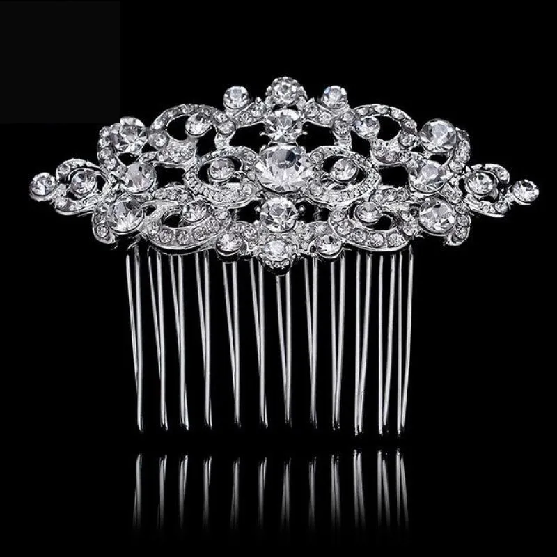 Pearl Crystal Wedding Hair Floral Bridal Hair Combs Accessories