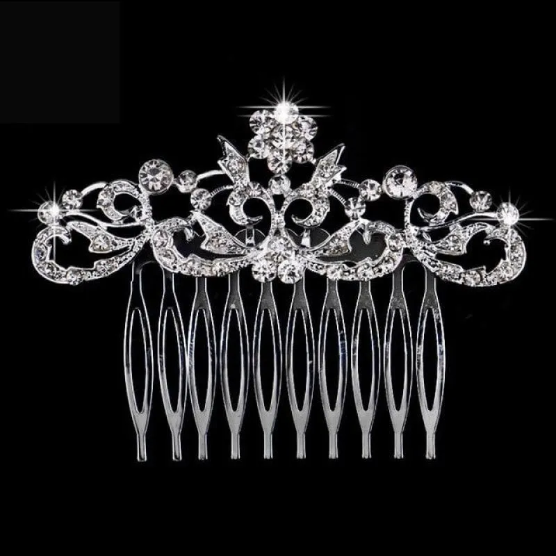 Pearl Crystal Wedding Hair Floral Bridal Hair Combs Accessories