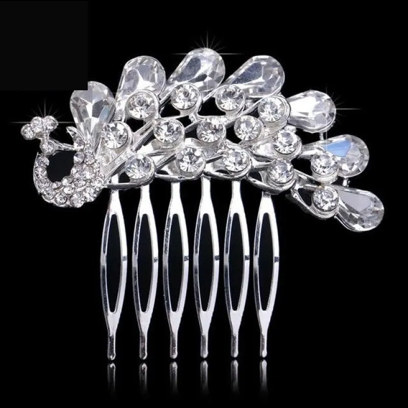 Pearl Crystal Wedding Hair Floral Bridal Hair Combs Accessories