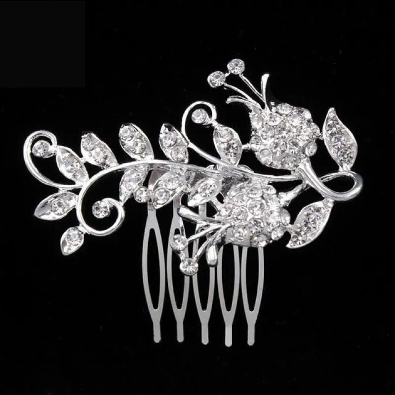 Pearl Crystal Wedding Hair Floral Bridal Hair Combs Accessories