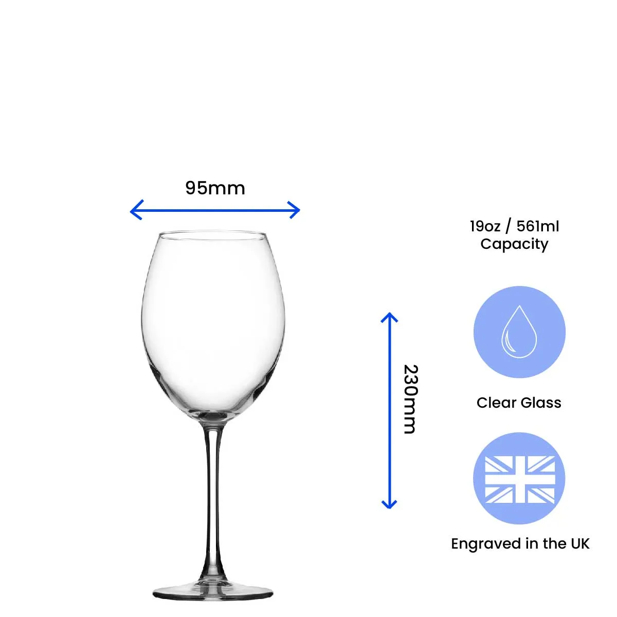 Personalised Engraved Enoteca Wine Glass with Name's Glass Script Measurements Design, Customise with Any Name