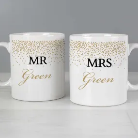 Personalised Mr and Mrs Confetti Mug Set