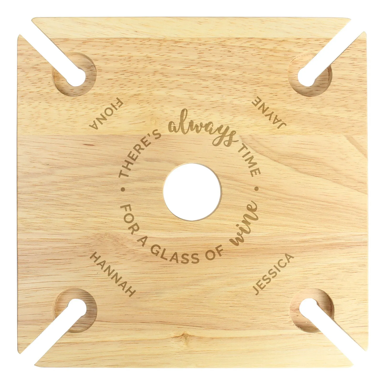 Personalised ...Time For A Glass Of Wine Four Wine Glass Holder & Bottle Holder