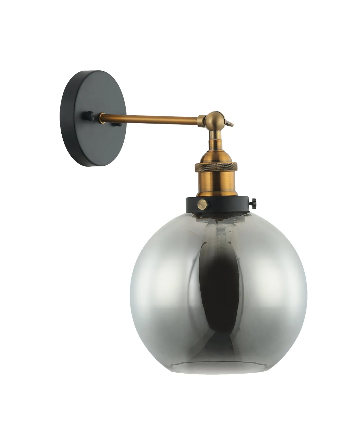 PESINI: Interior Swing Arm Glass with Antique Brass/ Chrome Highlight Wall Lights