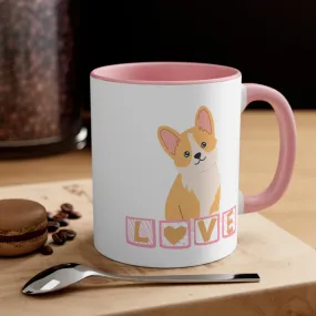 Pink Corgi Coffee Mug, 11oz Multi Colors for Dog Lovers and Pet Owners