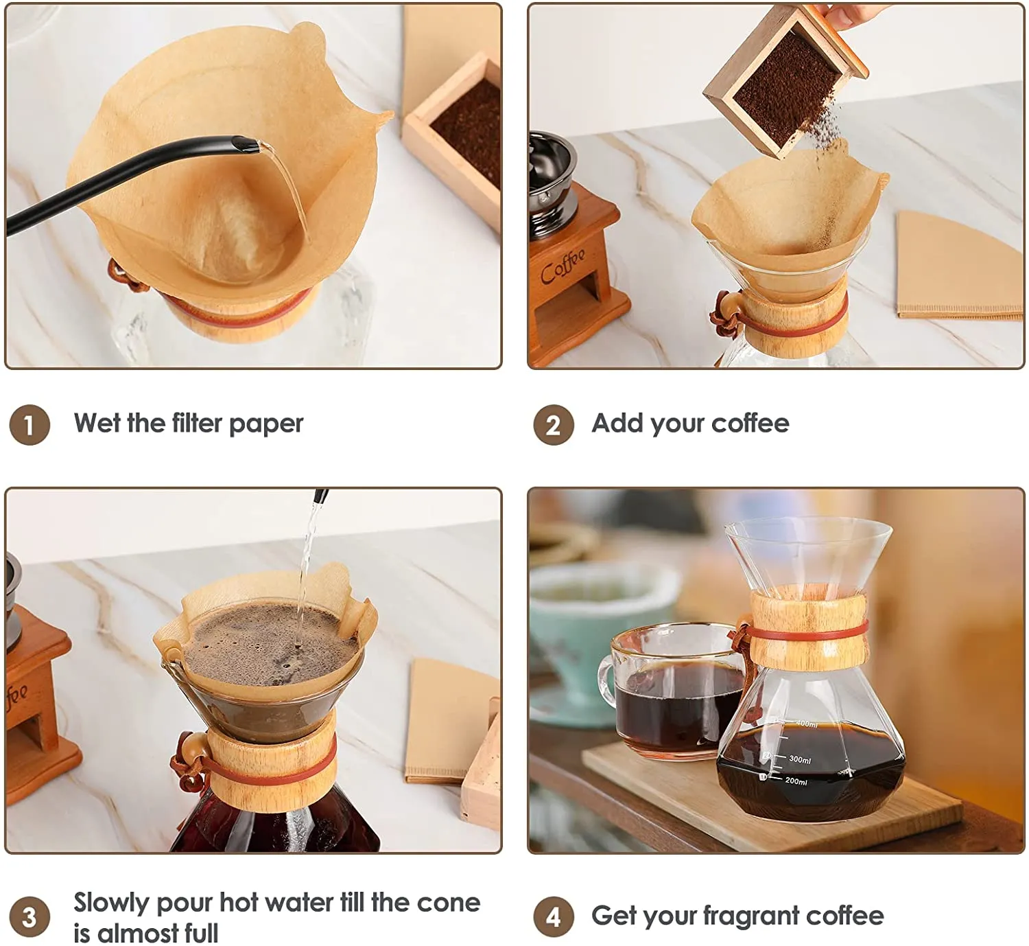 Pour Over Coffee Maker with V60 Paper Filter 40 Sheets | Puricon