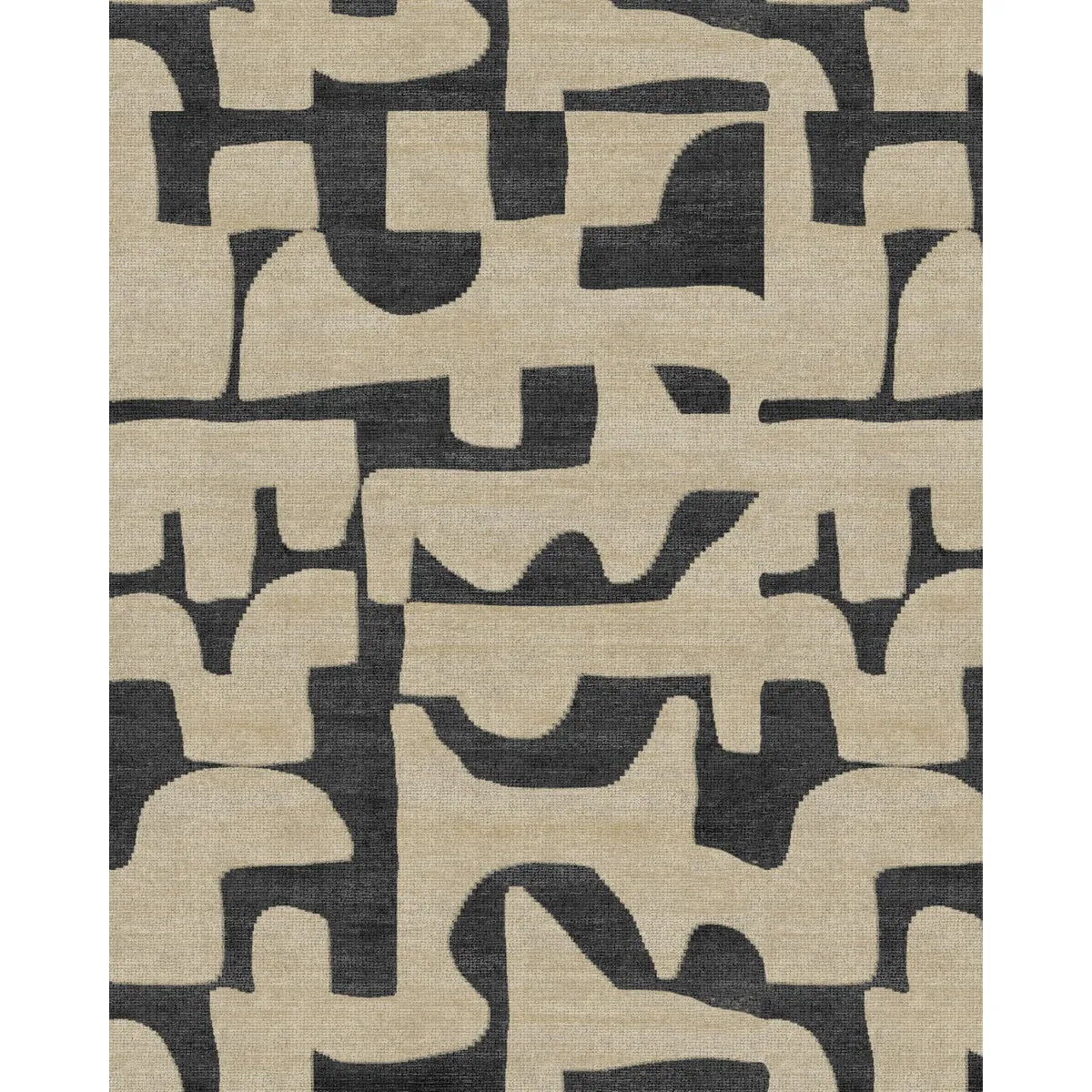 Puzla Natural Black Rug