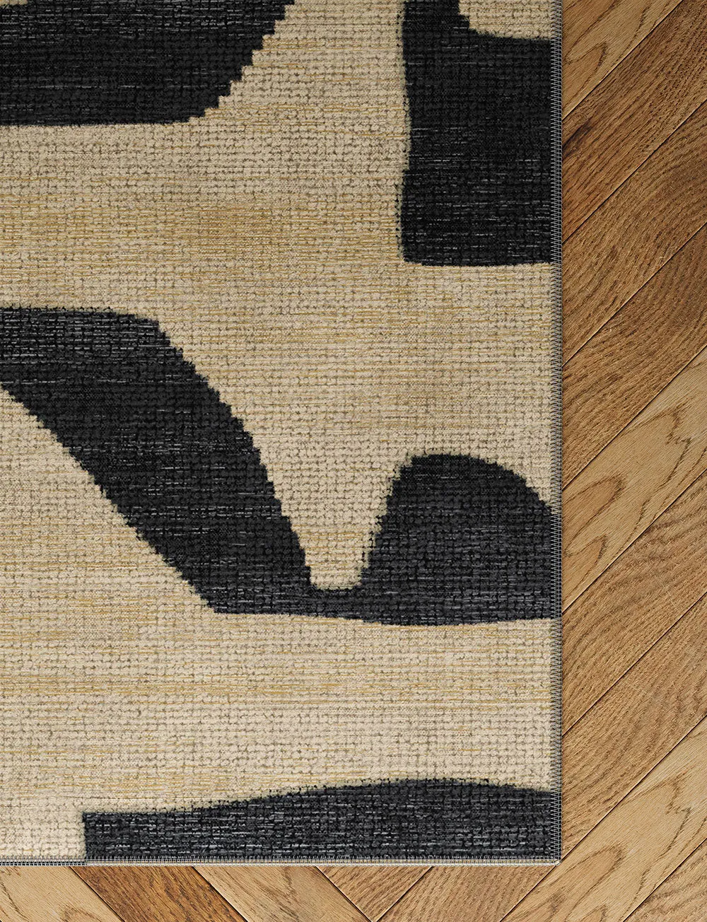 Puzla Natural Black Rug