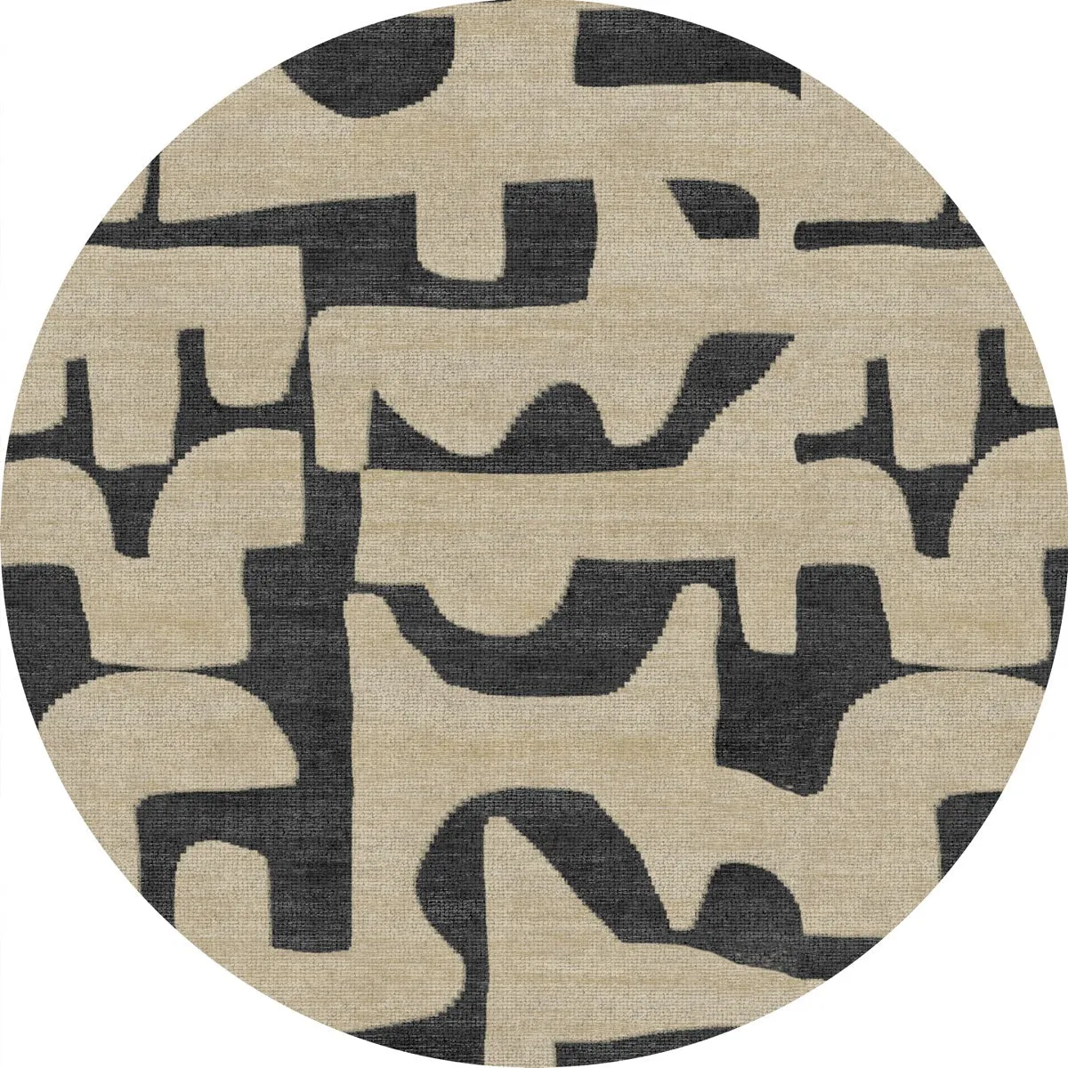 Puzla Natural Black Rug