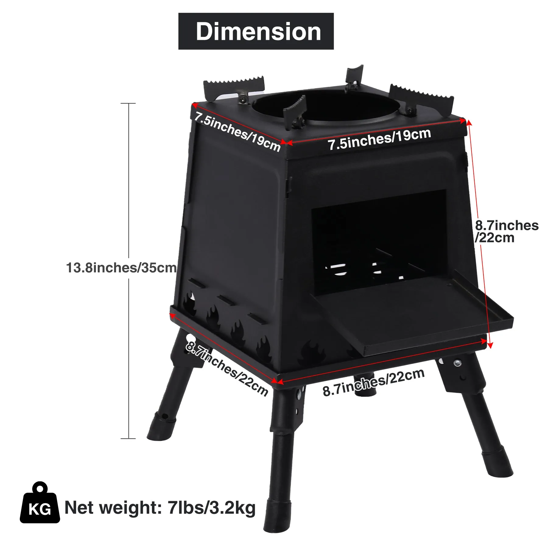 REDCAMP Wood Burning Camp Stove for Outside Cooking