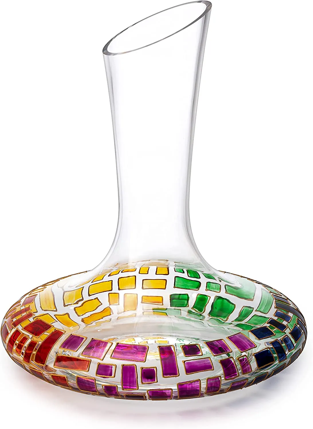 Renaissance Stained Glass Windows, Artisanal Hand Painted Glassware