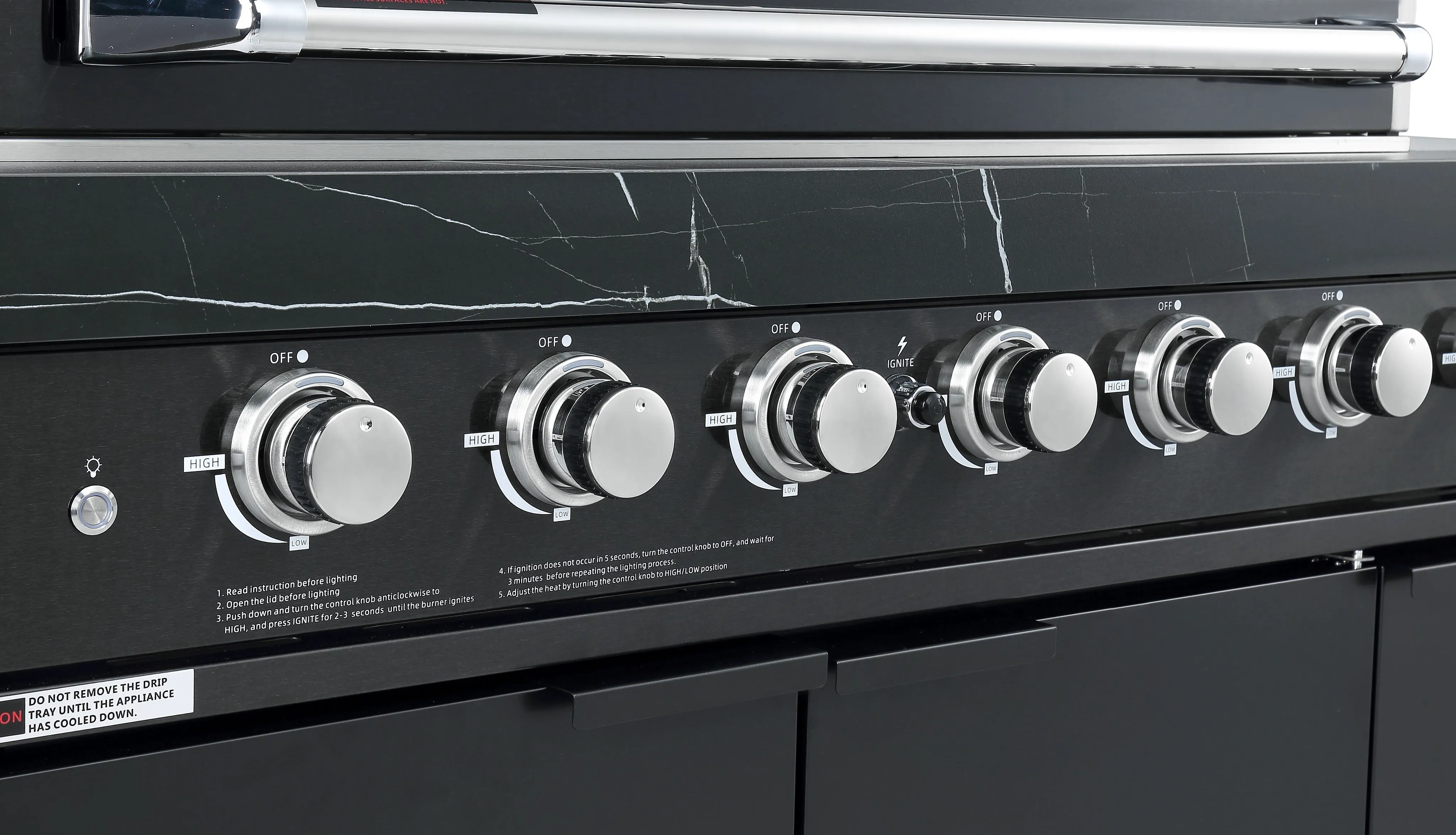 Rockpool Black 4B   Wok: Designer Outdoor BBQ Kitchen Package Inc Fridge, Sink, Rear Infrared, Rotisserie, BBQ Cover