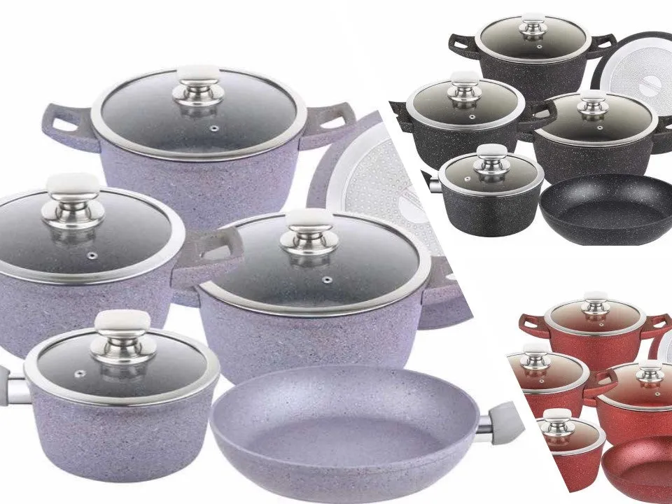 Royalty Line RL-FC14L; Cookware set in marble coating