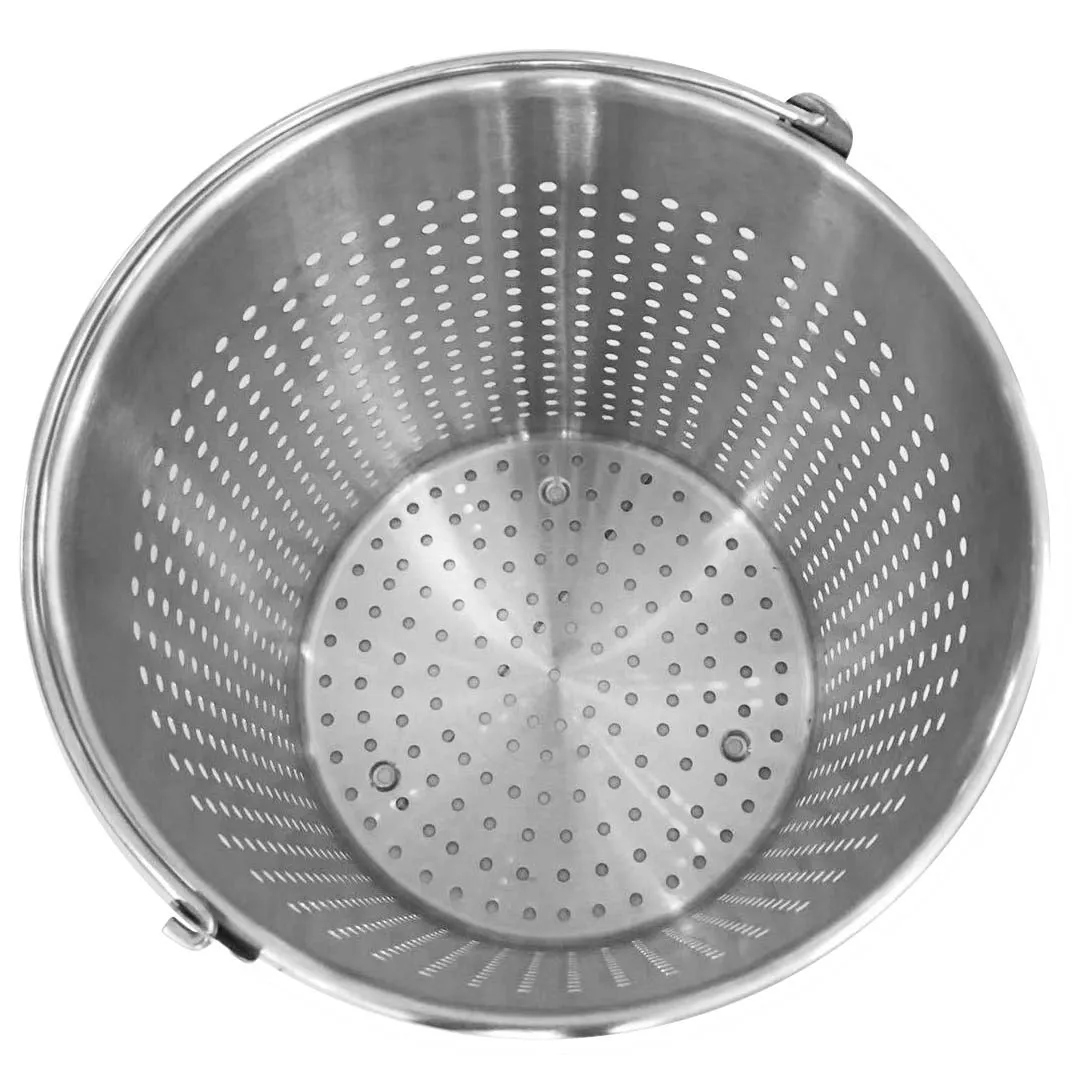 SOGA 21L 18/10 Stainless Steel Stockpot with Perforated Stock Pot Basket Pasta Strainer