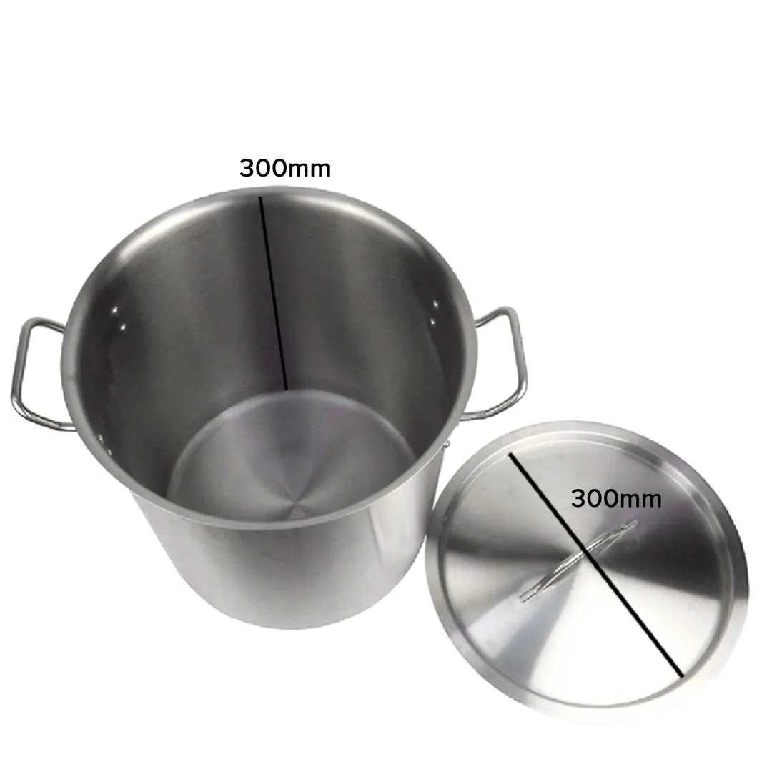 SOGA 21L 18/10 Stainless Steel Stockpot with Perforated Stock Pot Basket Pasta Strainer