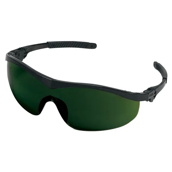 ST1150 MCR Safety ST1 Series Safety Glasses, Green Lens, Nylon Black Temple