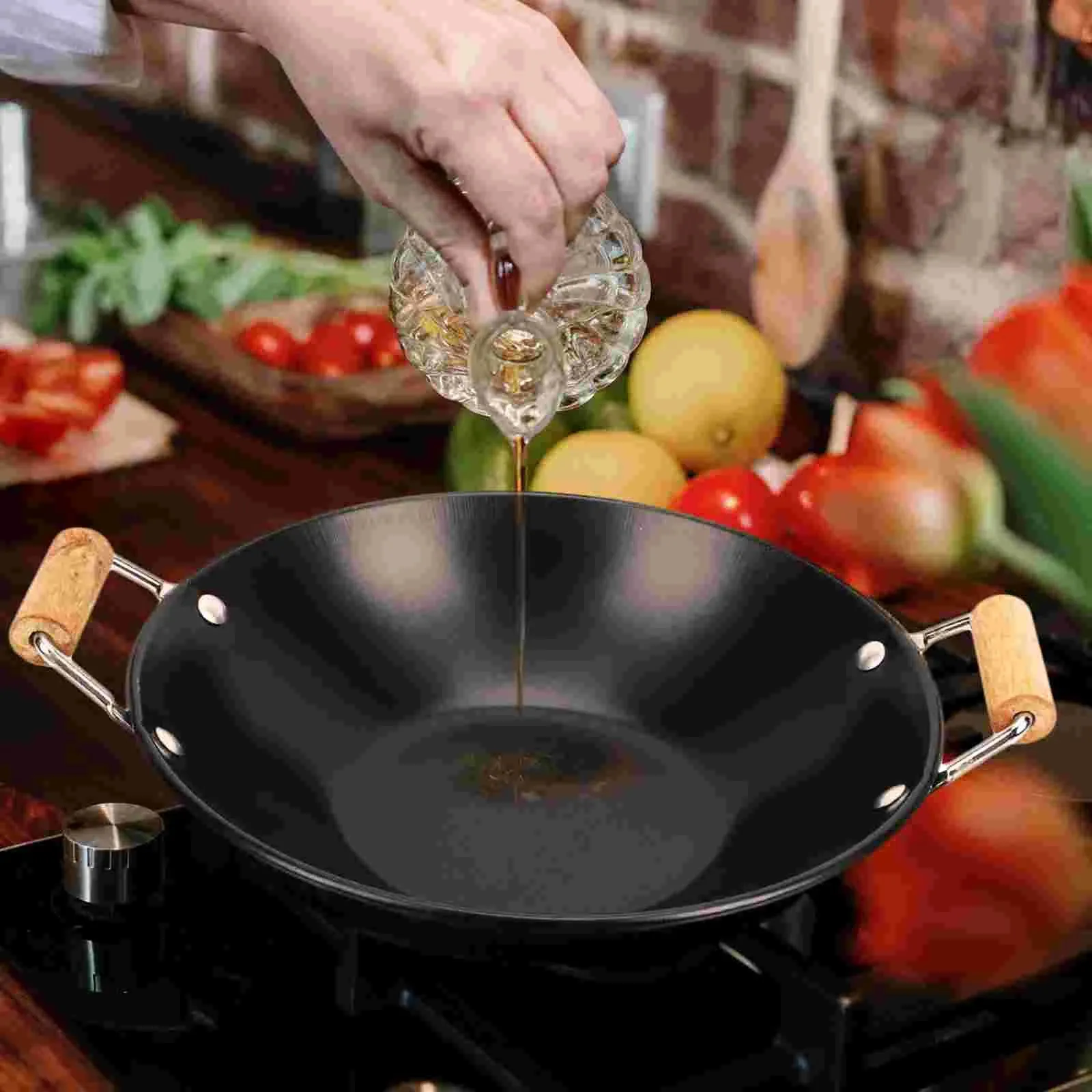 Stainless Steel Griddle Multi-purpose Pot Induction Practical Double Ear Metal Dry Household Kitchenware Cooking pots