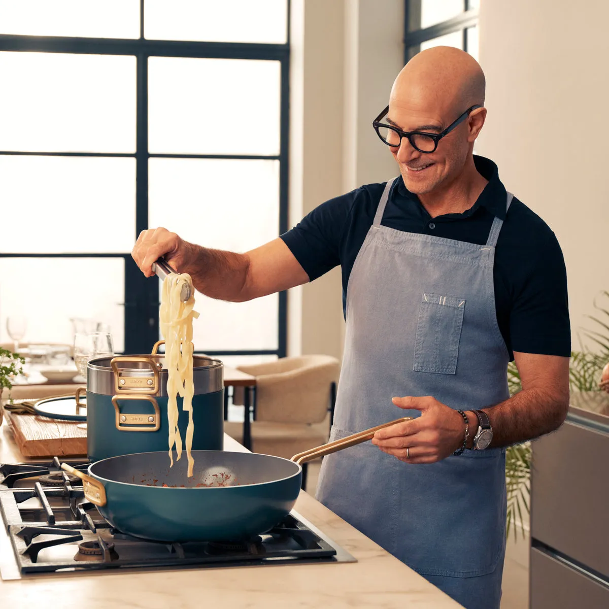 Stanley Tucci™ Ceramic Nonstick 4-Piece Saucepan Set | Venetian Teal