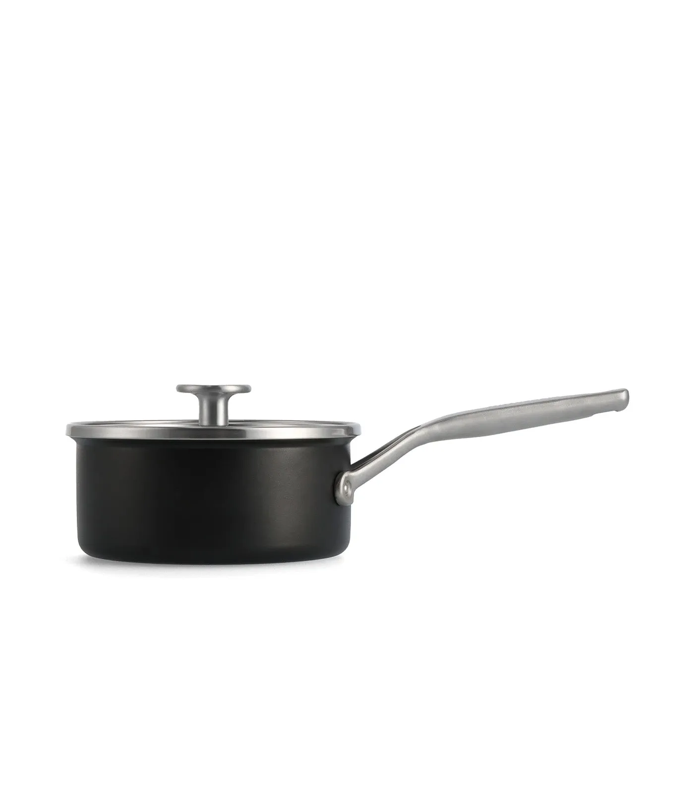 Steel Core Enamel Covered Saucepan Matte Black - 16cm