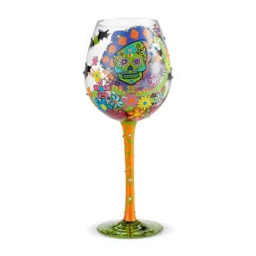 Sugar Skulls 2 Super Bling Wine Glass by Lolita®