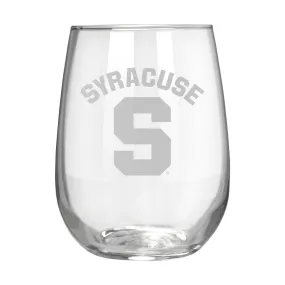 Syracuse Orange 17 oz. Stemless Wine Glass